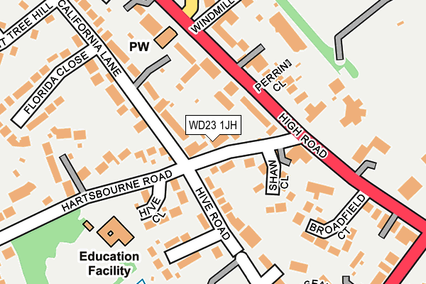 WD23 1JH map - OS OpenMap – Local (Ordnance Survey) WD23 1JH map - OS OpenMap – Local (Ordnance Survey)