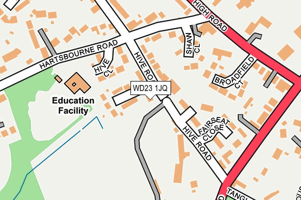 WD23 1JQ map - OS OpenMap – Local (Ordnance Survey) WD23 1JQ map - OS OpenMap – Local (Ordnance Survey)