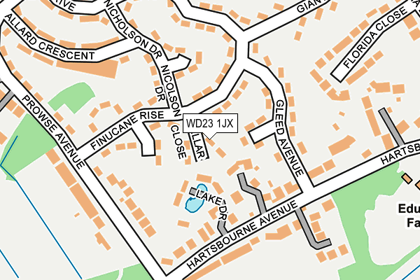 WD23 1JX map - OS OpenMap – Local (Ordnance Survey) WD23 1JX map - OS OpenMap – Local (Ordnance Survey)