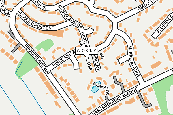 WD23 1JY map - OS OpenMap – Local (Ordnance Survey) WD23 1JY map - OS OpenMap – Local (Ordnance Survey)