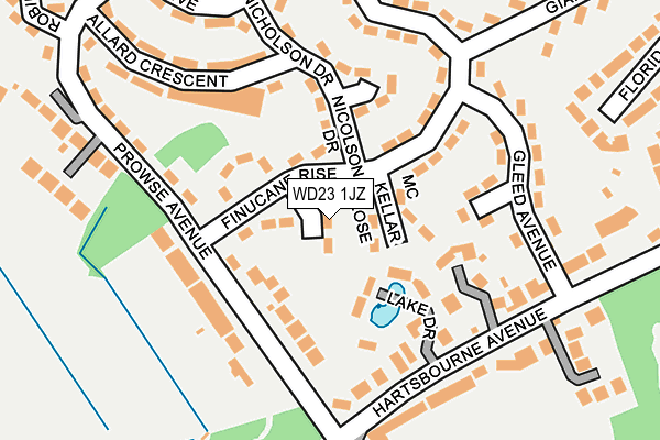 WD23 1JZ map - OS OpenMap – Local (Ordnance Survey) WD23 1JZ map - OS OpenMap – Local (Ordnance Survey)