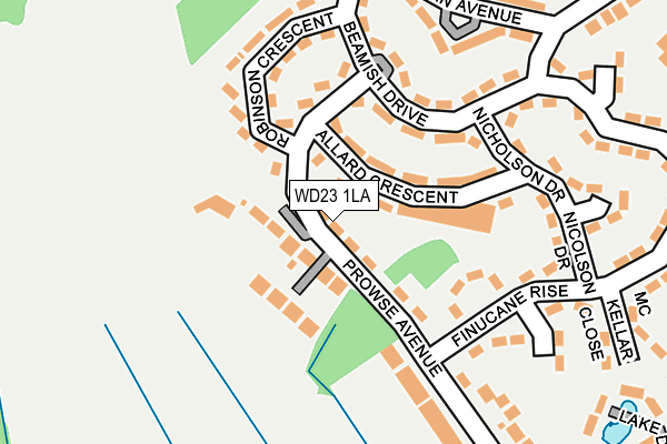 WD23 1LA map - OS OpenMap – Local (Ordnance Survey) WD23 1LA map - OS OpenMap – Local (Ordnance Survey)