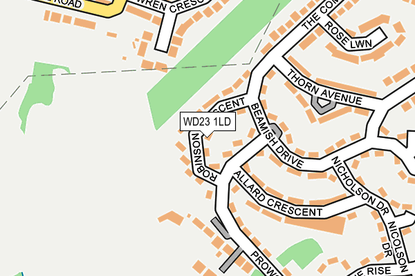 WD23 1LD map - OS OpenMap – Local (Ordnance Survey) WD23 1LD map - OS OpenMap – Local (Ordnance Survey)