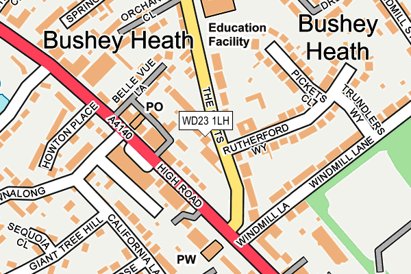 WD23 1LH map - OS OpenMap – Local (Ordnance Survey) WD23 1LH map - OS OpenMap – Local (Ordnance Survey)