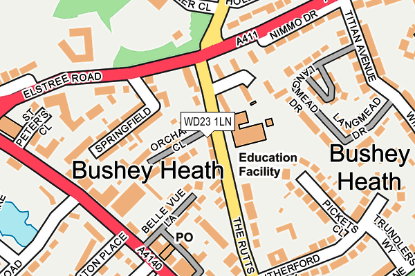 WD23 1LN map - OS OpenMap – Local (Ordnance Survey) WD23 1LN map - OS OpenMap – Local (Ordnance Survey)