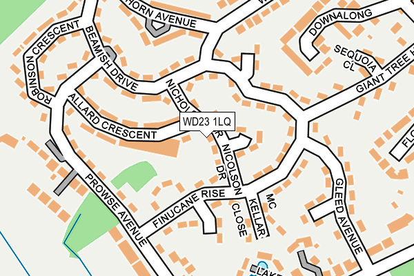 WD23 1LQ map - OS OpenMap – Local (Ordnance Survey) WD23 1LQ map - OS OpenMap – Local (Ordnance Survey)