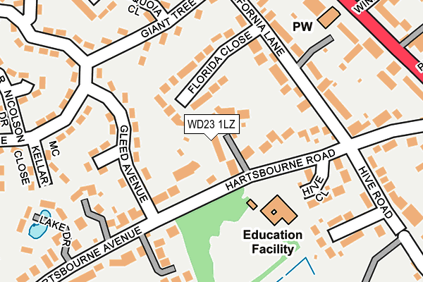 WD23 1LZ map - OS OpenMap – Local (Ordnance Survey) WD23 1LZ map - OS OpenMap – Local (Ordnance Survey)