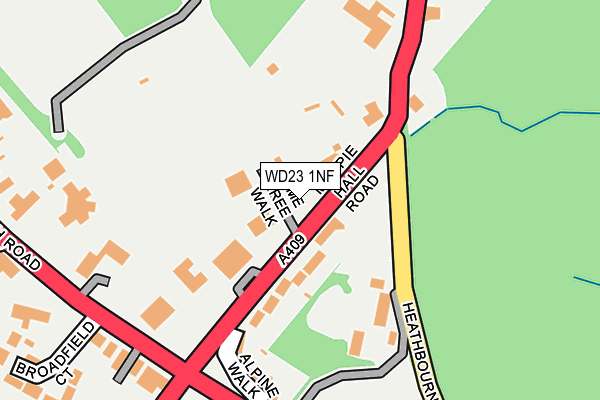 WD23 1NF map - OS OpenMap – Local (Ordnance Survey) WD23 1NF map - OS OpenMap – Local (Ordnance Survey)
