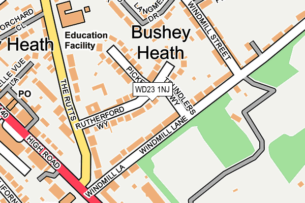 WD23 1NJ map - OS OpenMap – Local (Ordnance Survey)