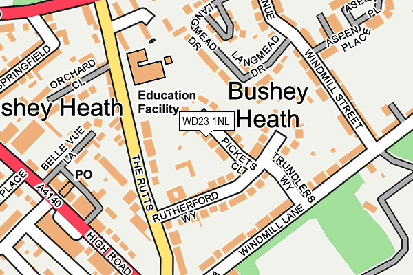 WD23 1NL map - OS OpenMap – Local (Ordnance Survey) WD23 1NL map - OS OpenMap – Local (Ordnance Survey)