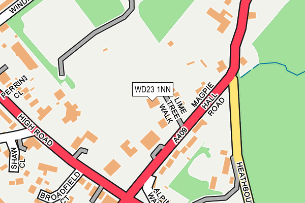 WD23 1NN map - OS OpenMap – Local (Ordnance Survey) WD23 1NN map - OS OpenMap – Local (Ordnance Survey)