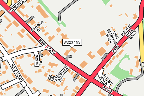 WD23 1NS map - OS OpenMap – Local (Ordnance Survey) WD23 1NS map - OS OpenMap – Local (Ordnance Survey)