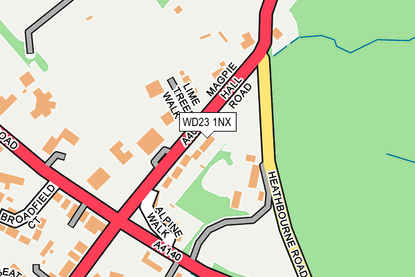 WD23 1NX map - OS OpenMap – Local (Ordnance Survey) WD23 1NX map - OS OpenMap – Local (Ordnance Survey)