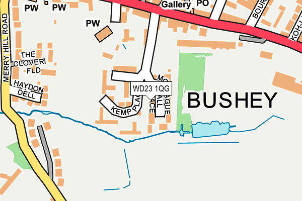 WD23 1QG map - OS OpenMap – Local (Ordnance Survey) WD23 1QG map - OS OpenMap – Local (Ordnance Survey)