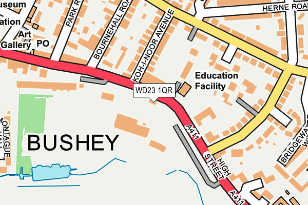 WD23 1QR map - OS OpenMap – Local (Ordnance Survey) WD23 1QR map - OS OpenMap – Local (Ordnance Survey)