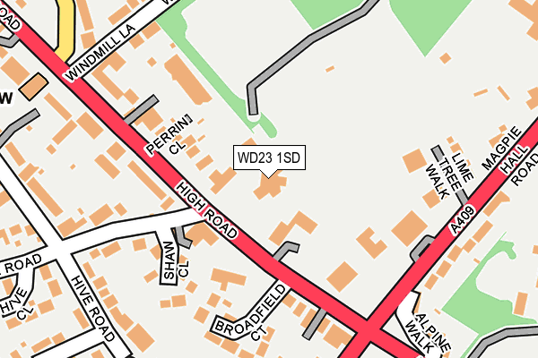 WD23 1SD map - OS OpenMap – Local (Ordnance Survey) WD23 1SD map - OS OpenMap – Local (Ordnance Survey)