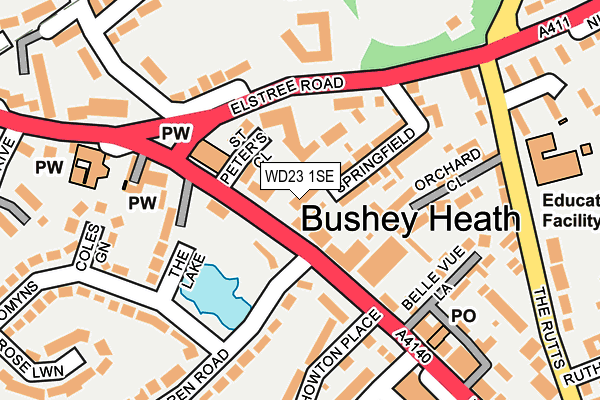 WD23 1SE map - OS OpenMap – Local (Ordnance Survey) WD23 1SE map - OS OpenMap – Local (Ordnance Survey)