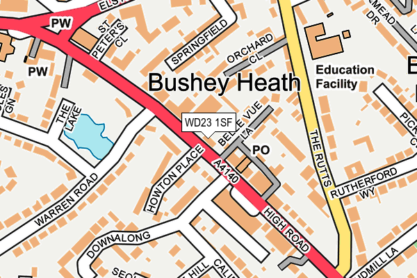 WD23 1SF map - OS OpenMap – Local (Ordnance Survey)