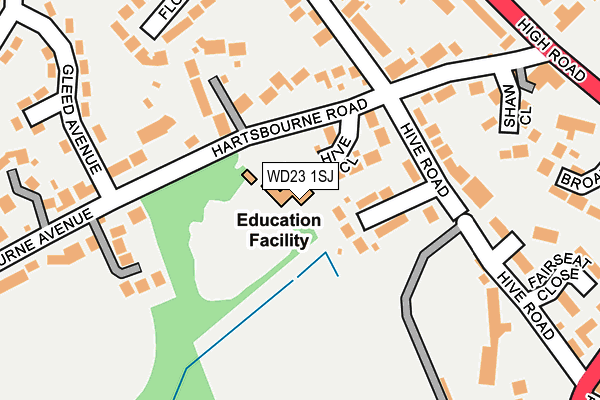 WD23 1SJ map - OS OpenMap – Local (Ordnance Survey) WD23 1SJ map - OS OpenMap – Local (Ordnance Survey)