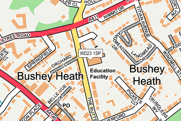 WD23 1SP map - OS OpenMap – Local (Ordnance Survey) WD23 1SP map - OS OpenMap – Local (Ordnance Survey)