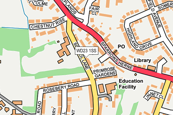 WD23 1SS map - OS OpenMap – Local (Ordnance Survey)