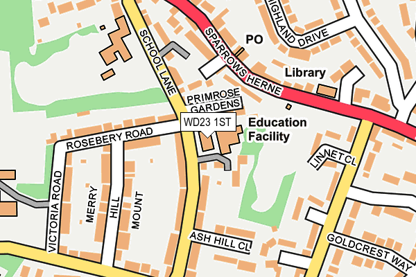 WD23 1ST map - OS OpenMap – Local (Ordnance Survey) WD23 1ST map - OS OpenMap – Local (Ordnance Survey)