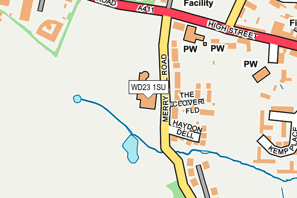 WD23 1SU map - OS OpenMap – Local (Ordnance Survey) WD23 1SU map - OS OpenMap – Local (Ordnance Survey)