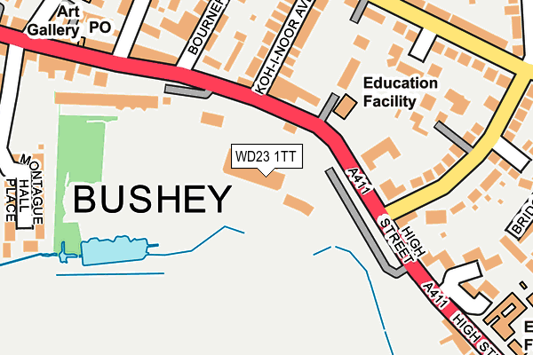 WD23 1TT map - OS OpenMap – Local (Ordnance Survey) WD23 1TT map - OS OpenMap – Local (Ordnance Survey)