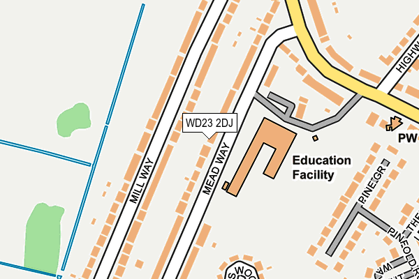 WD23 2DJ map - OS OpenMap – Local (Ordnance Survey) WD23 2DJ map - OS OpenMap – Local (Ordnance Survey)