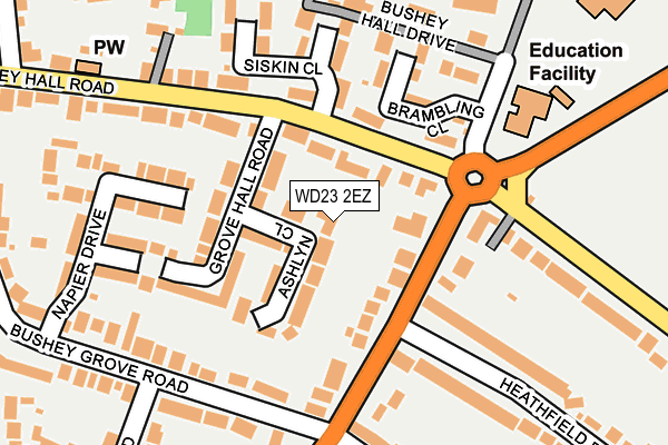 WD23 2EZ map - OS OpenMap – Local (Ordnance Survey) WD23 2EZ map - OS OpenMap – Local (Ordnance Survey)