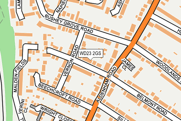 WD23 2GS map - OS OpenMap – Local (Ordnance Survey) WD23 2GS map - OS OpenMap – Local (Ordnance Survey)