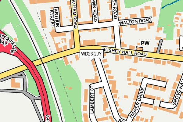 WD23 2JY map - OS OpenMap – Local (Ordnance Survey) WD23 2JY map - OS OpenMap – Local (Ordnance Survey)