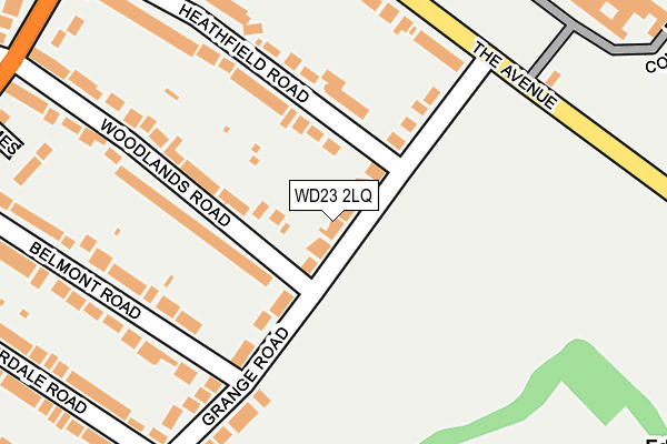 WD23 2LQ map - OS OpenMap – Local (Ordnance Survey) WD23 2LQ map - OS OpenMap – Local (Ordnance Survey)