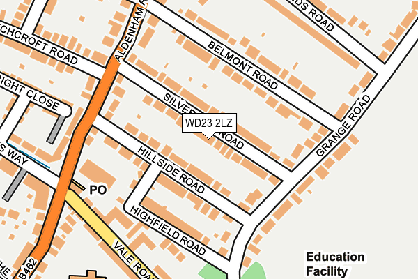 WD23 2LZ map - OS OpenMap – Local (Ordnance Survey) WD23 2LZ map - OS OpenMap – Local (Ordnance Survey)