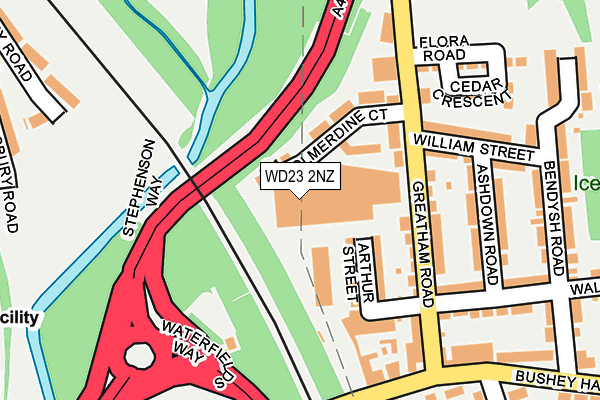 WD23 2NZ map - OS OpenMap – Local (Ordnance Survey) WD23 2NZ map - OS OpenMap – Local (Ordnance Survey)