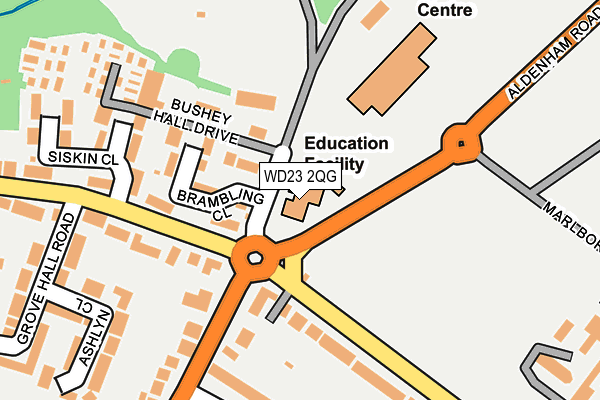 WD23 2QG map - OS OpenMap – Local (Ordnance Survey)