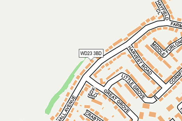 WD23 3BD map - OS OpenMap – Local (Ordnance Survey) WD23 3BD map - OS OpenMap – Local (Ordnance Survey)