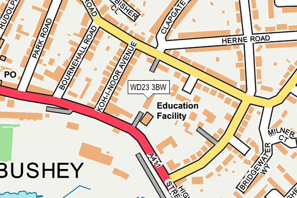 WD23 3BW map - OS OpenMap – Local (Ordnance Survey)