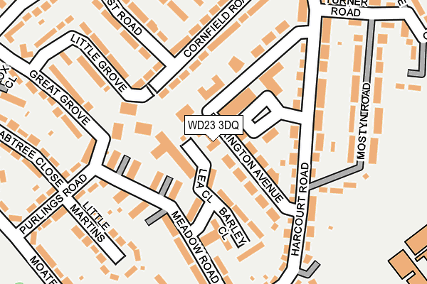 WD23 3DQ map - OS OpenMap – Local (Ordnance Survey) WD23 3DQ map - OS OpenMap – Local (Ordnance Survey)