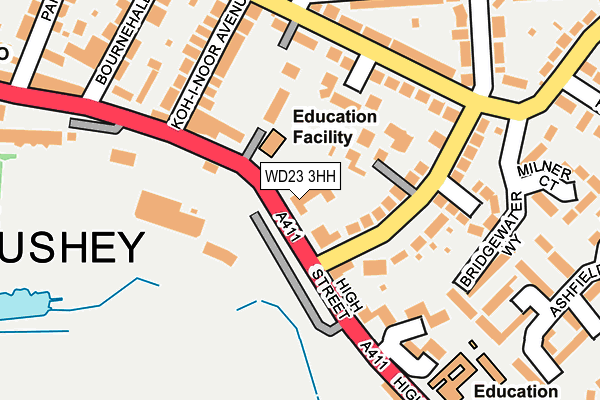 WD23 3HH map - OS OpenMap – Local (Ordnance Survey) WD23 3HH map - OS OpenMap – Local (Ordnance Survey)