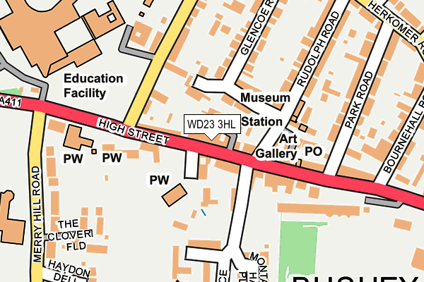 WD23 3HL map - OS OpenMap – Local (Ordnance Survey) WD23 3HL map - OS OpenMap – Local (Ordnance Survey)