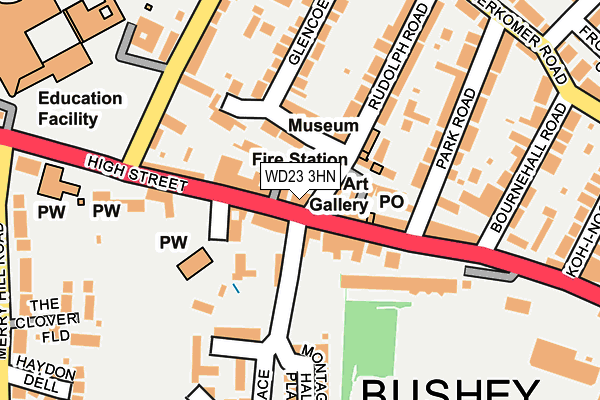 WD23 3HN map - OS OpenMap – Local (Ordnance Survey) WD23 3HN map - OS OpenMap – Local (Ordnance Survey)