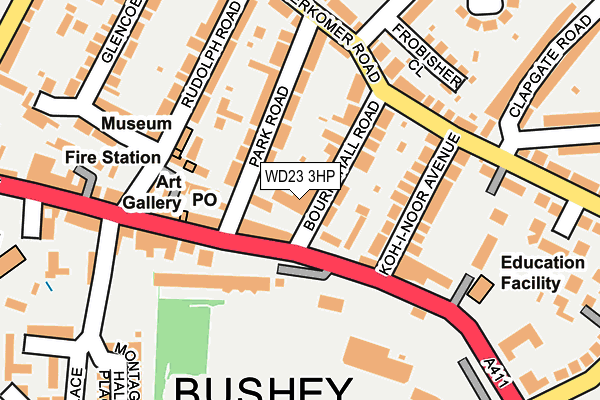 WD23 3HP map - OS OpenMap – Local (Ordnance Survey)