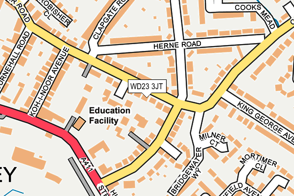 WD23 3JT map - OS OpenMap – Local (Ordnance Survey) WD23 3JT map - OS OpenMap – Local (Ordnance Survey)
