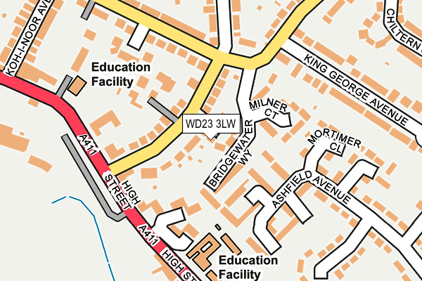WD23 3LW map - OS OpenMap – Local (Ordnance Survey) WD23 3LW map - OS OpenMap – Local (Ordnance Survey)