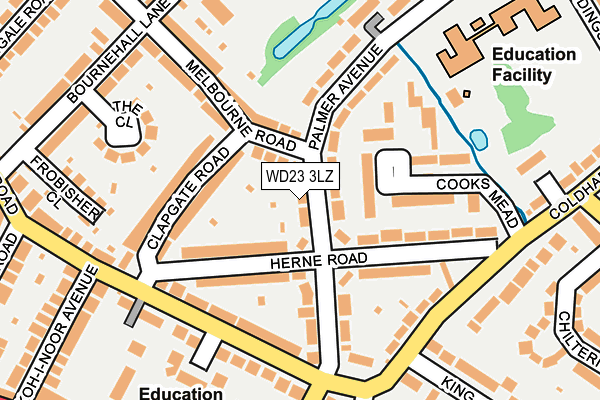 WD23 3LZ map - OS OpenMap – Local (Ordnance Survey) WD23 3LZ map - OS OpenMap – Local (Ordnance Survey)