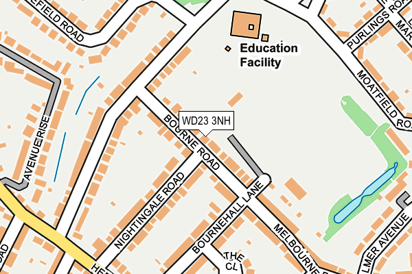 WD23 3NH map - OS OpenMap – Local (Ordnance Survey) WD23 3NH map - OS OpenMap – Local (Ordnance Survey)