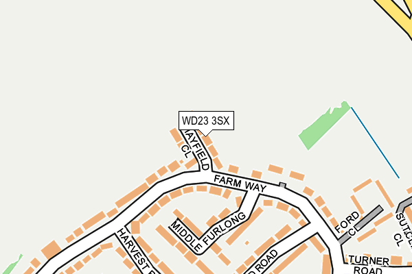 WD23 3SX map - OS OpenMap – Local (Ordnance Survey) WD23 3SX map - OS OpenMap – Local (Ordnance Survey)