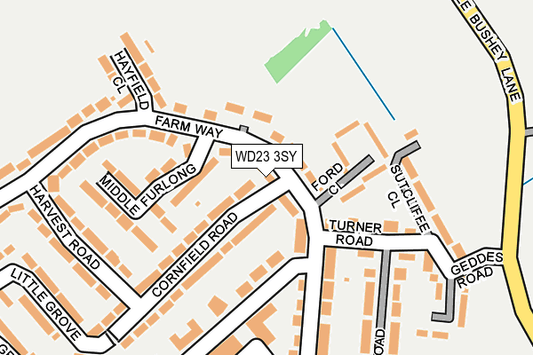 WD23 3SY map - OS OpenMap – Local (Ordnance Survey) WD23 3SY map - OS OpenMap – Local (Ordnance Survey)