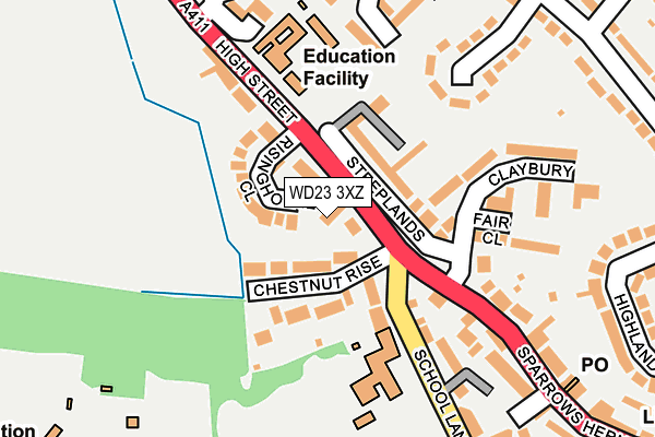 WD23 3XZ map - OS OpenMap – Local (Ordnance Survey) WD23 3XZ map - OS OpenMap – Local (Ordnance Survey)